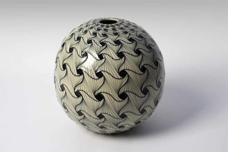 HW Designs - Tessellated Rhythms - 7inch Spherical Vase